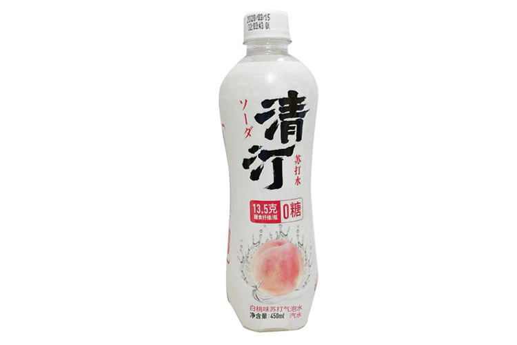 QINGDING PEACH SODA DRINKS 450ML